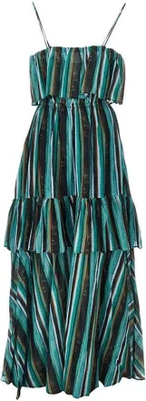 Pinko Striped print muslin maxi dress Woman 38