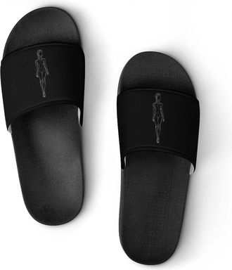 Generic Silhouette of Full Body Woman Shower Shoes Slipper for Women Men Beach Slippers Quick Drying Non Slip Open-Toe Sandals