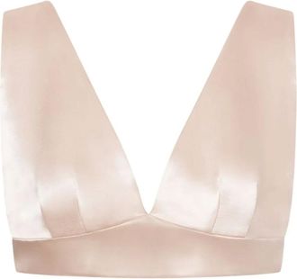Philosophy di Lorenzo Serafini Tops, Dames, Roze, S, Roze Mouwloze V-hals Crop Top