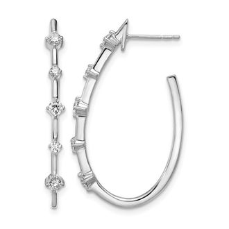 Diamond2Deal 14k Gold 1/2 ct Lab Grown Diamond Hoop Earrings VS Clarity, D-E Color