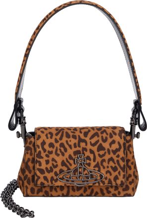 Vivienne Westwood Womens Handbag Linda Small Brown Sheep Fur Handbags Hand Bags