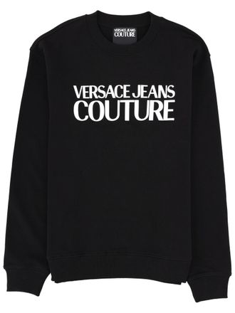Versace Jeans Couture Crewneck White Chest Logo Cotton Sweatshirt