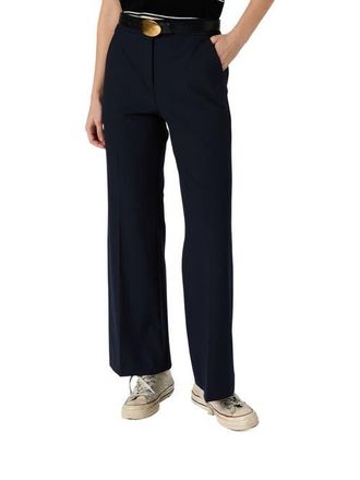 Gerard Darel Avia Mid Rise Tailored Trousers in Navy Blue at Nordstrom, Size 10