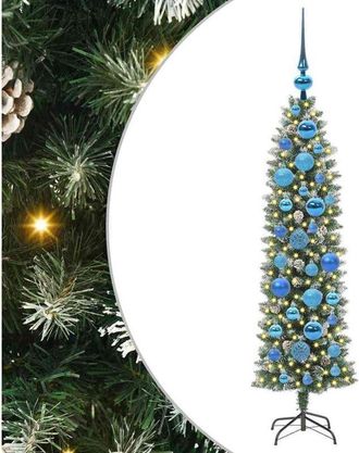 vidaXL &Aacute;rbol Navide&ntilde;o Artificial Delgado Con 150 Led Verde Y 120 Cm Vidaxl
