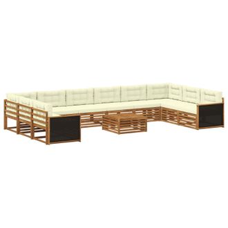 vidaXL Juegos De Sof&aacute;s 11 Uds. Madera De Acacia S&oacute;lida Vidaxl