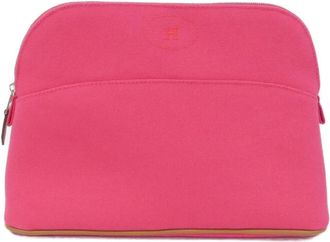 Herm&egrave;s Pink Canvas Pouch (Pre-Owned)
