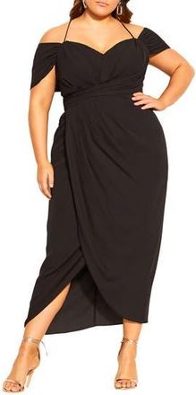 City Chic Entwine Cold Shoulder Dress in Black at Nordstrom Rack, Size Xs/14W
