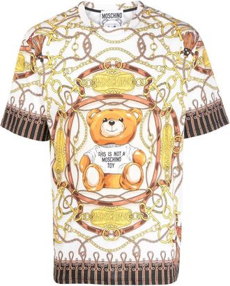 Moschino chain-link print short-sleeve T-shirt - men - Cotton - 50 - White