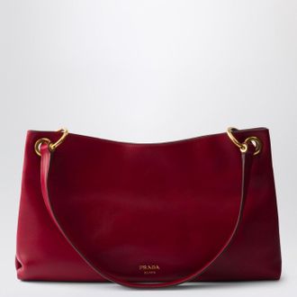 Prada Etude large shoulder bag in ruby leather