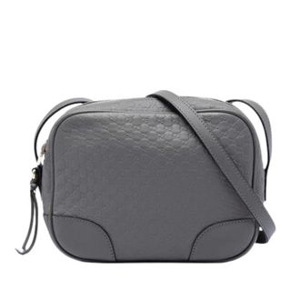 Gucci Pre-owned Cross Body Bags, female, Gray, Size: ONE SIZE Pre-owned Embossed Leather Crossbody Bag