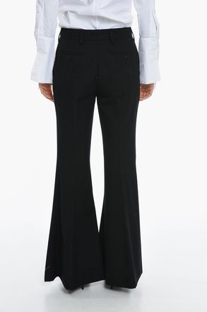 Prada Pantaloni Flared GABARDINE a 4 Tasche in Lana Vergine con Passanti Prada