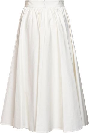 Blanca Vita Womens Midi Skirt Golia White Stretch Poplin Cotton