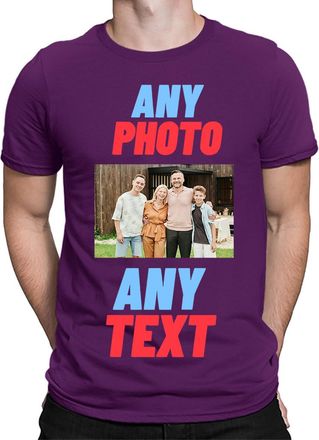 Generic Personalised T-Shirt UK | Design Your Own | Any Photo, Any Text | Men & Kids | Personalised Workwear Mens Tshirt | Printed Stag do Hen Party Create Yo