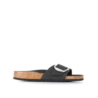 Birkenstock Sliders, female, Black, Size: 11 US Madrid Big Buckle Narrow Fit