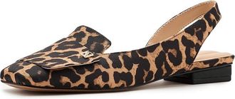 Franco Sarto Teagan Womens Flat Shoes Camel Brown Animal Print : 8.5 M, Leather