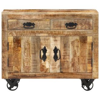 Berkfield Home Sideboard 80x30x65 cm Solid Rough Wood Mango in Brown | Size: 80 x 30 x 65 cm