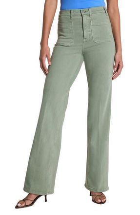 Spanx SPANXshape Authentic 360 Patch Pocket Easy Flare Jeans in Sage Brush at Nordstrom, Size X-Large
