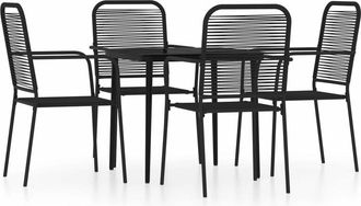 vidaXL Juego De Comedor De Jard&iacute;n 5 Piezas Negro Vidaxl