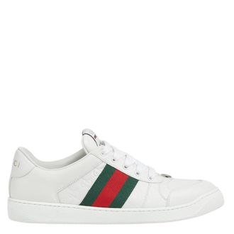 Gucci Screener White Leather GG Embossed Sneakers, Brand Size 13 (US Size 13.5)