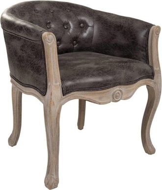 Wanderlust Deco Butaca De Madera Tapizada Negra 61x61x71