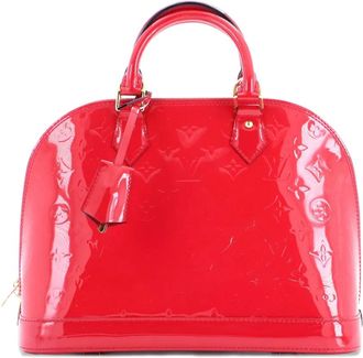 Louis Vuitton Borsa a tracolla Alma in pelle Vernis PM con monogramma - Rosso