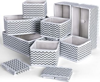 OEM Cajas De Almacenamiento, Paquete De 12 Organizadores De Cajones Plegables, Cesta De Tela No Tejida Para Guardar Ropa, Ideal Para Sujetadores, Ropa Int