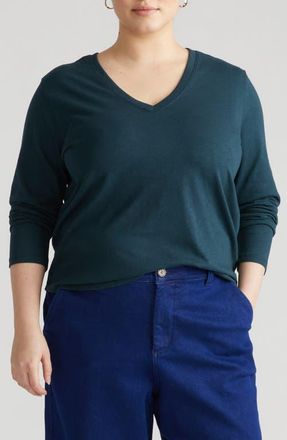 Universal Standard Light As Air Long Sleeve Top in Deep Sea Green at Nordstrom, Size Xl