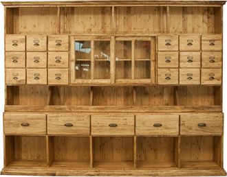 Biscottini International Mueble Farmacia De Madera Maciza De Tilo Acabado Con Efecto Natural L284xpr40xh220 Cm