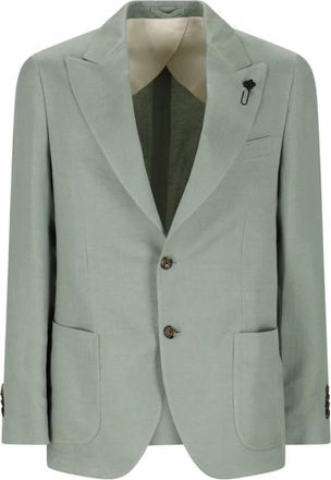 Lardini Iconic Drop 7 Reg Jacket - Heren - Blazers - Groen - XL - Leer - Jassen