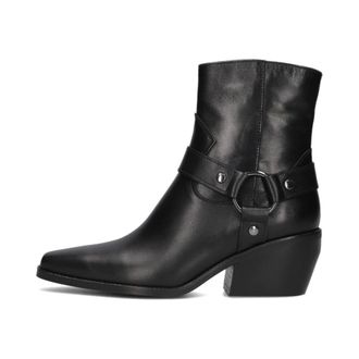 Notre-V Schoenen, Dames, Zwart, 37 EU, Leer, Enkellaarsjes Cowboymodel