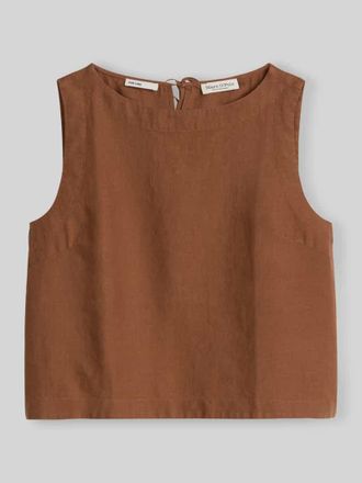 Marc O'Polo Relaxed Fit Blusentop aus reinem Leinen in Hazel, Gr&ouml;&szlig;e 42
