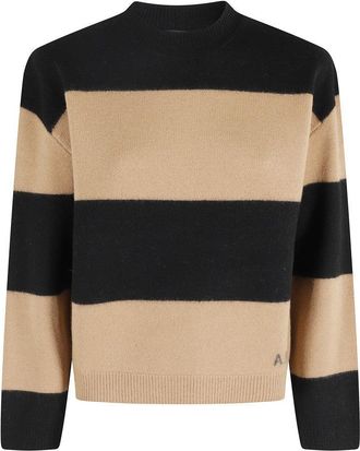 A.P.C. Coarse Stripe Knit Sweater With Crew Neck