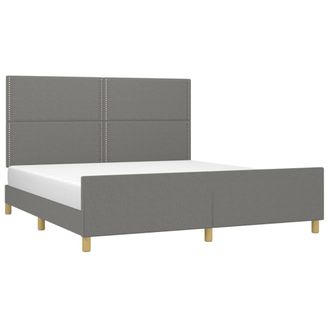 vidaXL Vidaxl - Giroletto Senza Materasso Grigio Scuro 180x200 Cm Tessuto