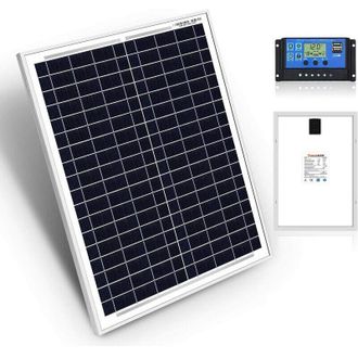 OEM Paneles Solares Policristalinosde 20 W Y 12 V, Con Controlador Incluido. Ideales Para Todo Tipo De Aplicaciones, Como Autocaravanas, Embarcaciones, Ca