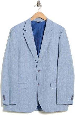 Nautica Brielle Herringbone Cotton & Linen Blend Sport Coat in Blue at Nordstrom Rack, Size 42 Regular