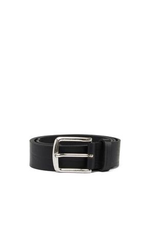 Diesel 3.9cm treated leather belt with diesel logo - Belts - Man - Black