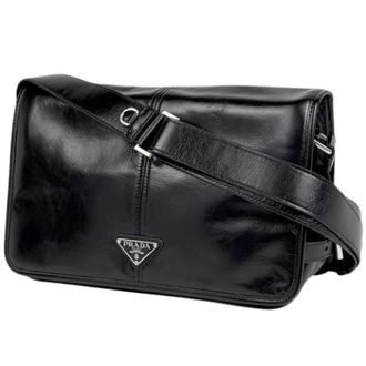 Prada Pre-owned Vintage Schoudertas - Dames - Pre-owned - Zwart - Maat: ONE Size Leer