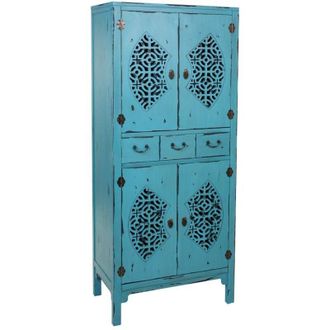 Wanderlust Deco Wanderlust Deco - Armario De Madera Azul 70x40x170