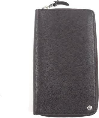 Dunhill Dark Brown Leather Long Wallet (Bi-Fold) (Pre-Owned)