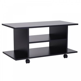 HOMCOM Mobile TV Stand Bookshelves in Black | - Home Living | TJ Hughes