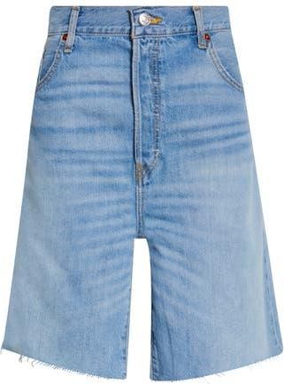 Re/Done 90s Raw Hem Long Denim Shorts in Hacienda at Nordstrom Rack, Size 29