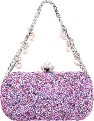 Nina Harmony Embellished Clutch in Lavender Multi at Nordstrom