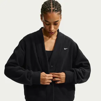 Nike Womens One Therma-FIT Fleece Cardigan in Black | IU1424-010