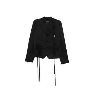 Ann Demeulemeester Dames, Jassen, Zwart, Maat: XS Leer
