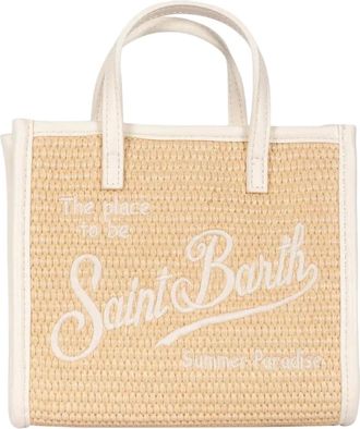 MC2 Saint Barth Tote Bags, female, Beige, Size: ONE SIZE Vivian Mini Straw Handbag With Strap