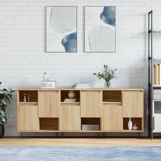 Berkfield Home Sideboards 3 pcs Sonoma Oak Engineered Wood in Brown