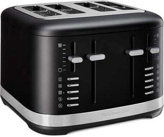 KitchenAid Matte Black Manual Control 4 Slot Toaster