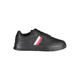 Tommy Hilfiger Black Leather Mens Mens Sneaker