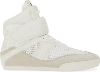 Chlo&eacute; White Perforated Sneakers