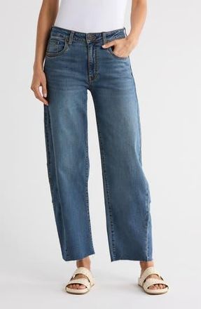 Kut from the Kloth Shay High Waist Raw Hem Wide Leg Jeans in Nightshade at Nordstrom Rack, Size 16